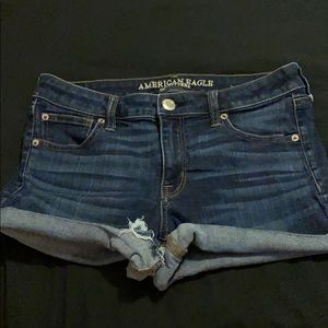 Dark wash jean shorts